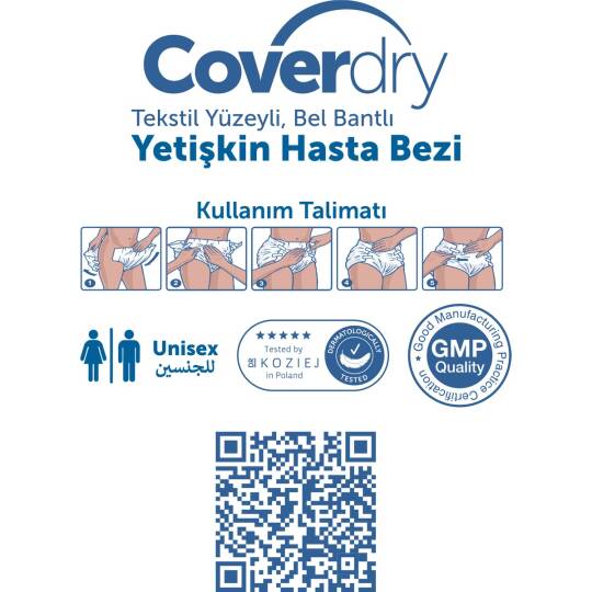 Coverdry Bel Bantlı Hasta Bezi L-Large Beden 120 Adet - 3