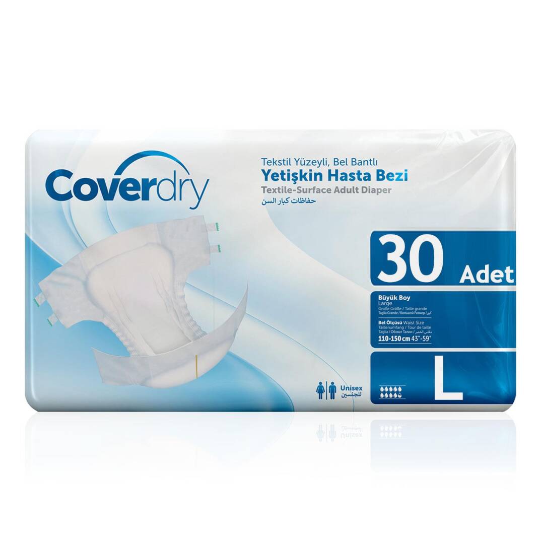 Coverdry Bel Bantlı Hasta Bezi L-Large Beden 30 Adet - 1