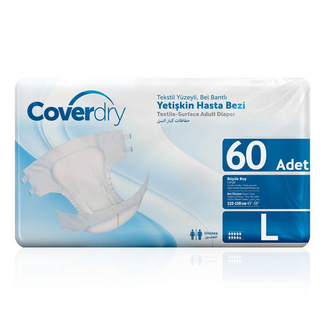 Coverdry Bel Bantlı Hasta Bezi L-Large Beden 60 Adet - 1