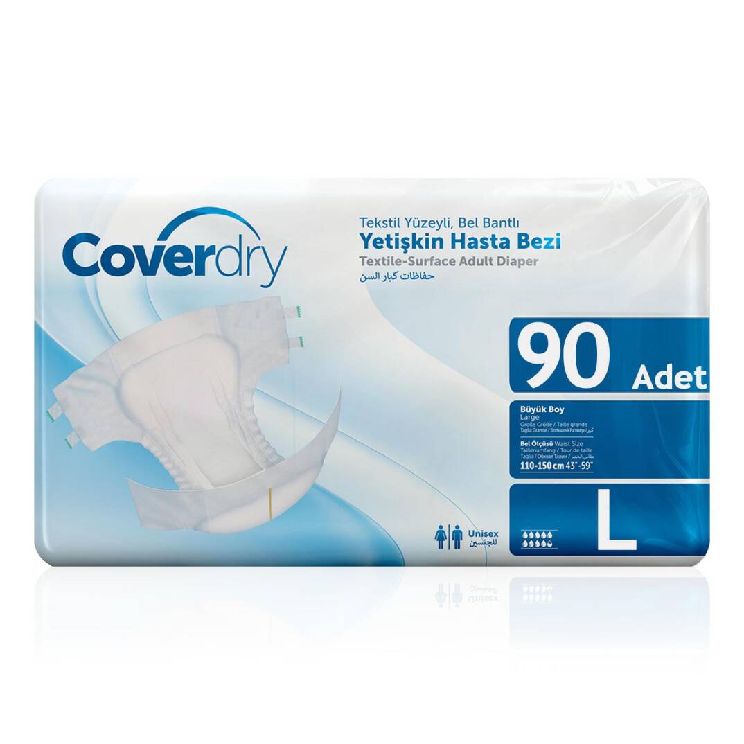 Coverdry Bel Bantlı Hasta Bezi L-Large Beden 90 Adet - 1