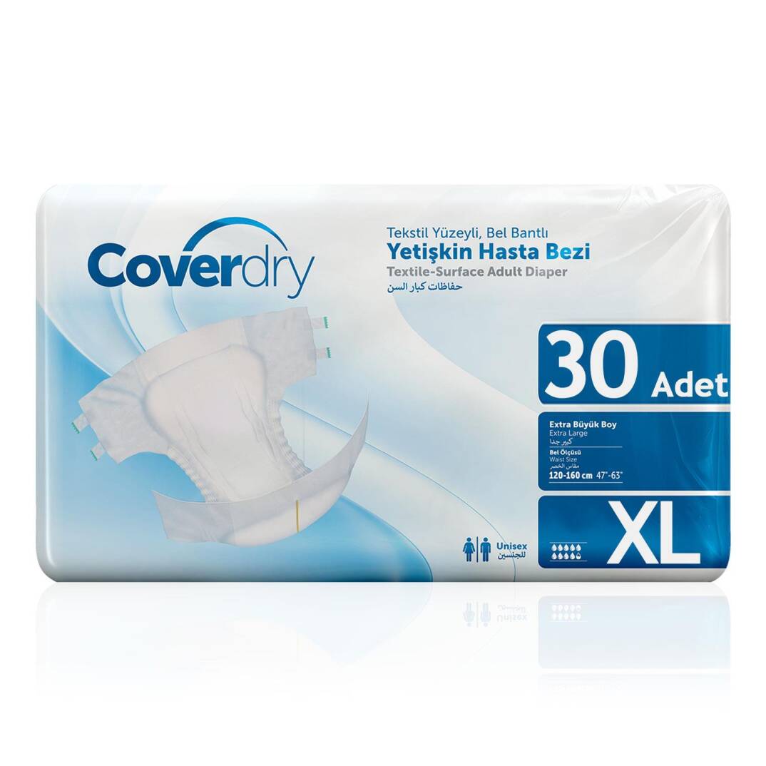 Coverdry Bel Bantlı Hasta Bezi XL-Extra Large Beden 30 Adet - 1