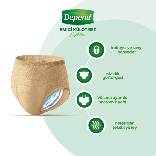 Depend Emici Külot Bayan L-Large Beden 30 Adet - 3