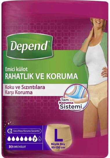 Depend Emici Külot Bayan L-Large Beden 60 Adet