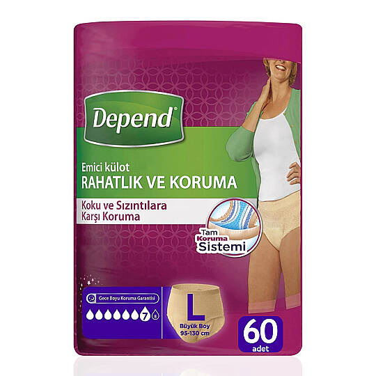 Depend Emici Külot Bayan L-Large Beden 60 Adet