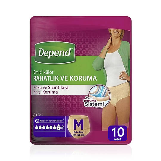 Depend Emici Külot Bayan Lohusa Pedi M-Medium Beden 10 Adet