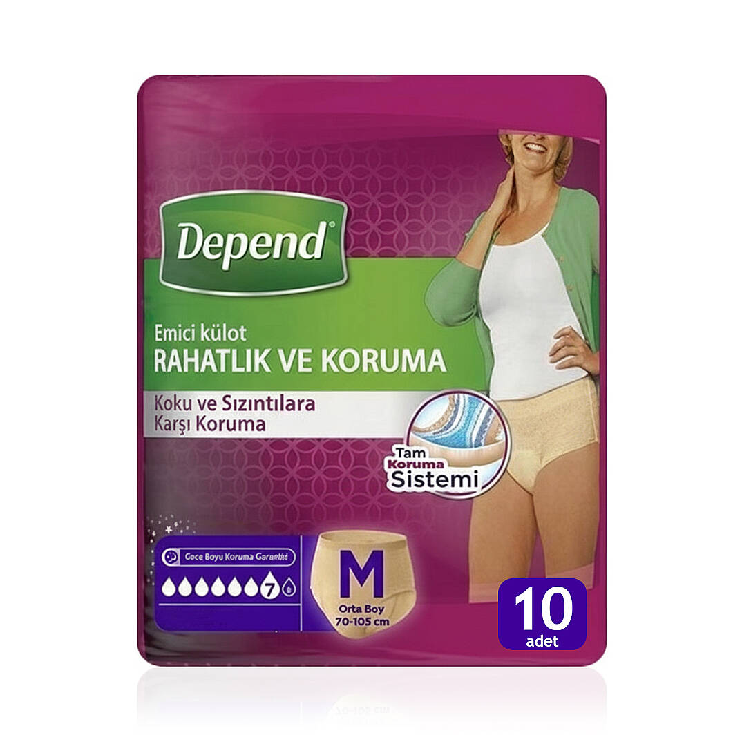 Depend Emici Külot Bayan Lohusa Pedi M-Medium Beden 10 Adet - 1