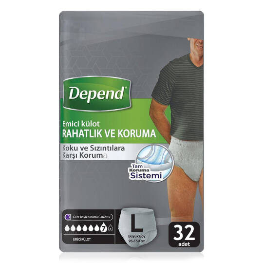 Depend Emici Külot Erkek L-Large Beden 32 Adet