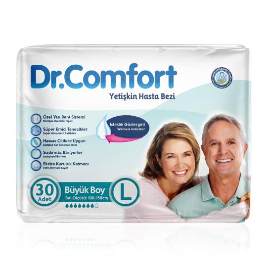Dr. Comfort Belbantlı Hasta Bezi L-Large Beden 30 Adet