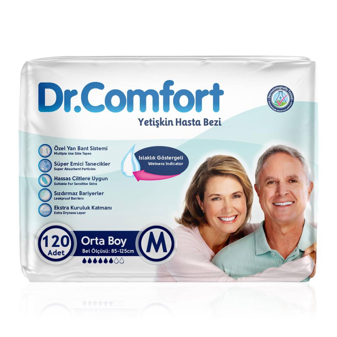 Dr. Comfort Belbantlı Hasta Bezi M-Medium Beden 120 Adet - 1