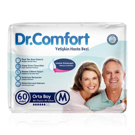 Dr. Comfort Belbantlı Hasta Bezi M-Medium Beden 60 Adet - 1