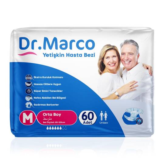 Dr. Marco Belbantlı Hasta Bezi M-Medium Beden 60 Adet