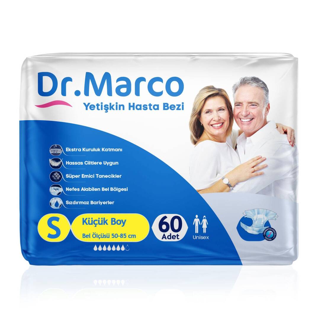 Dr. Marco Belbantlı Hasta Bezi S-Small Beden 60 Adet - 1