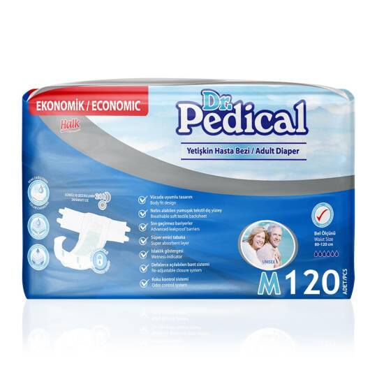 Dr. Pedical Belbantlı Hasta Bezi M-Medium Beden 120 Adet - 1