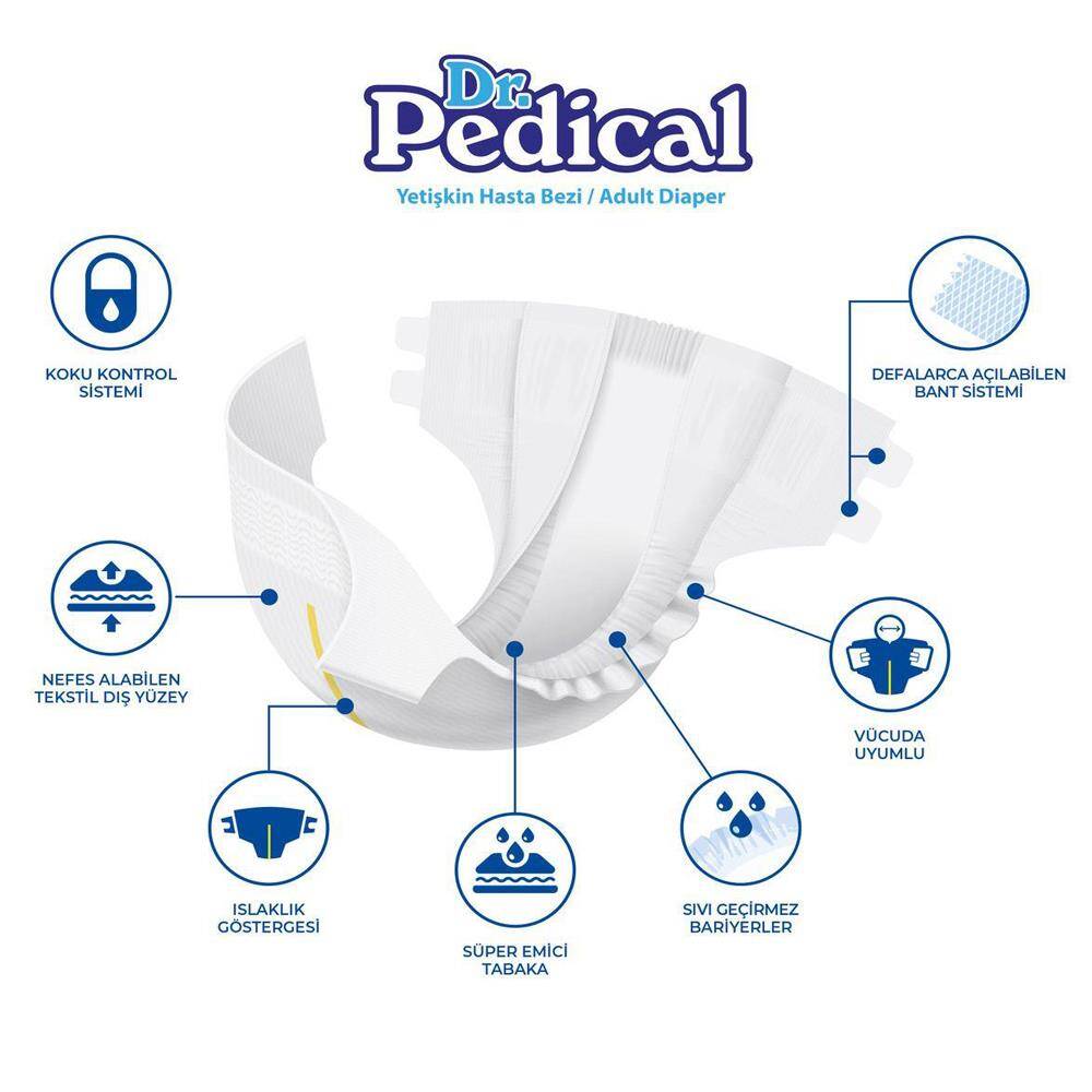 Dr. Pedical Belbantlı Hasta Bezi M-Medium Beden 120 Adet - 2