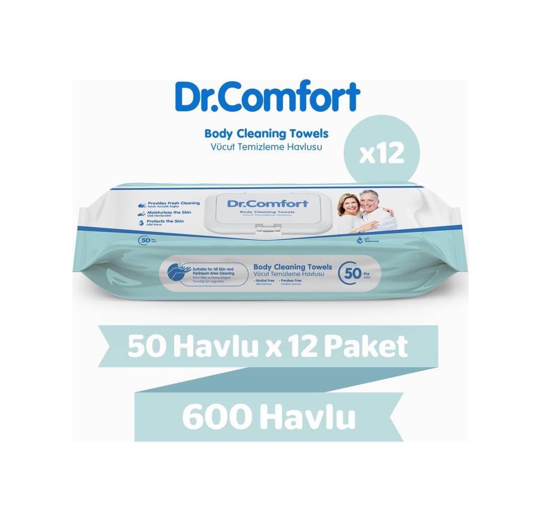Dr.Comfort Perine ve Vücut Temizleme Havlusu 600 Adet - 1