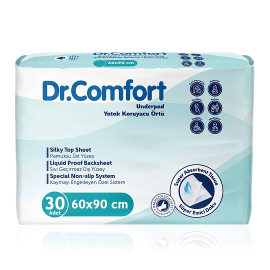 Dr.Comfort Yatak Koruyucu Örtü 60x90 Cm 30 Adet