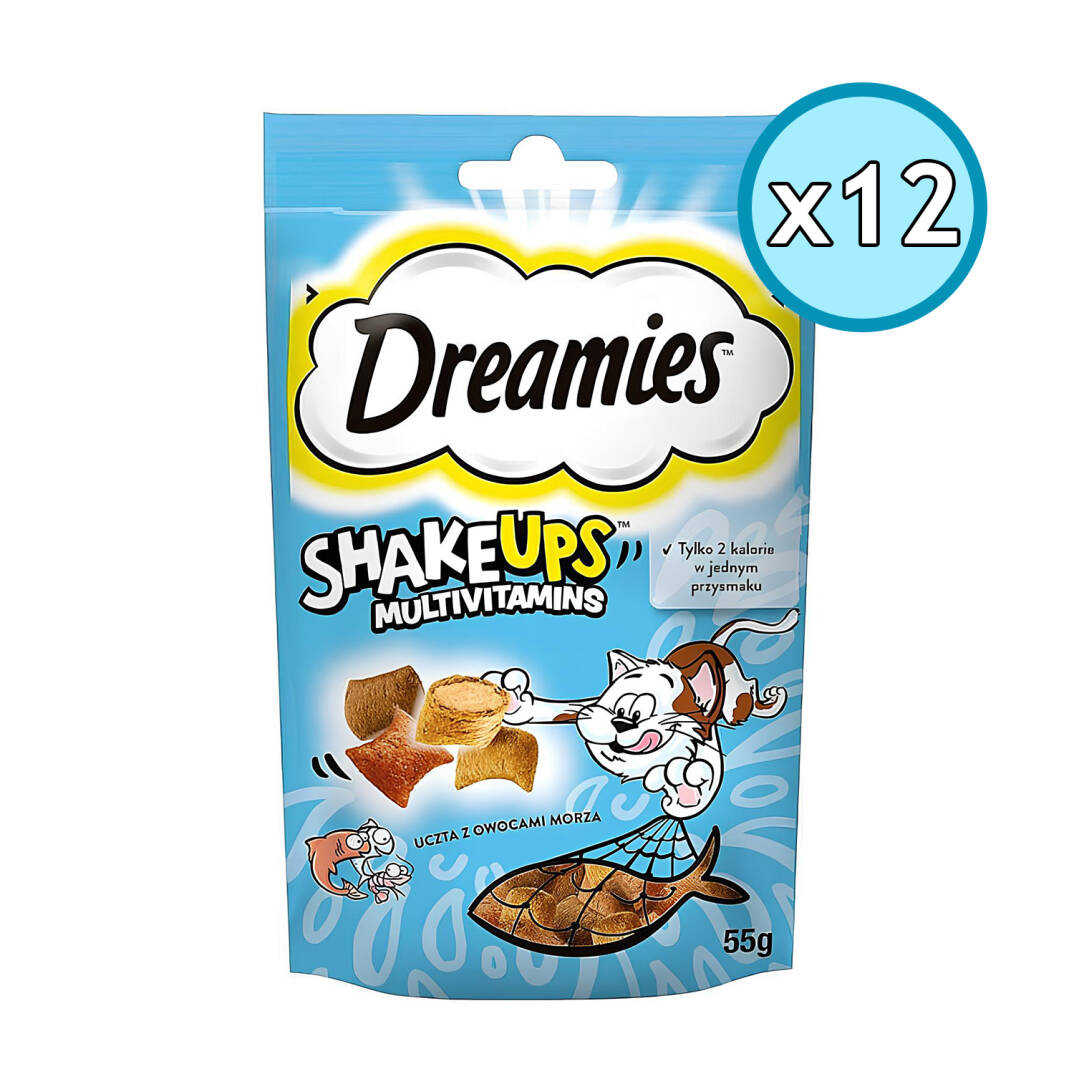 Dreamies Shake Ups Multivitamin Deniz Ürünleri Kedi Ödül Maması 55 Gr 12 Adet - 1