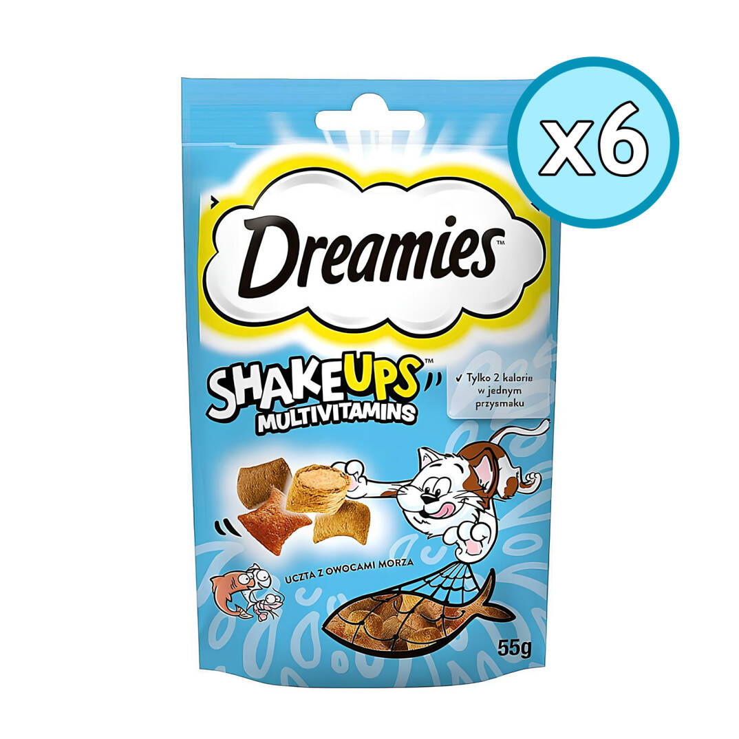 Dreamies Shake Ups Multivitamin Deniz Ürünleri Kedi Ödül Maması 55 Gr 6 Adet - 1