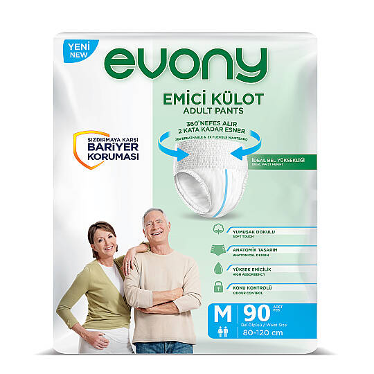 Evony Emici Külot M-Medium Beden 90 Adet