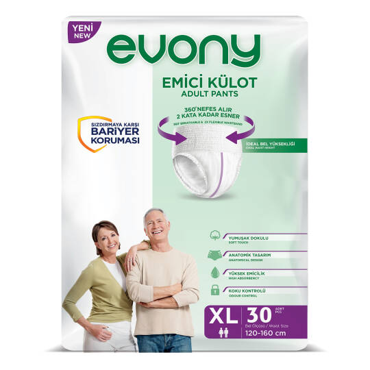 Evony Emici Külot XL-Extra Large Beden 30 Adet