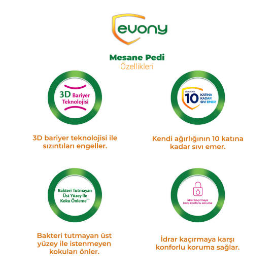 Evony Günlük Mesane Pedi Uzun 96 Adet - 2