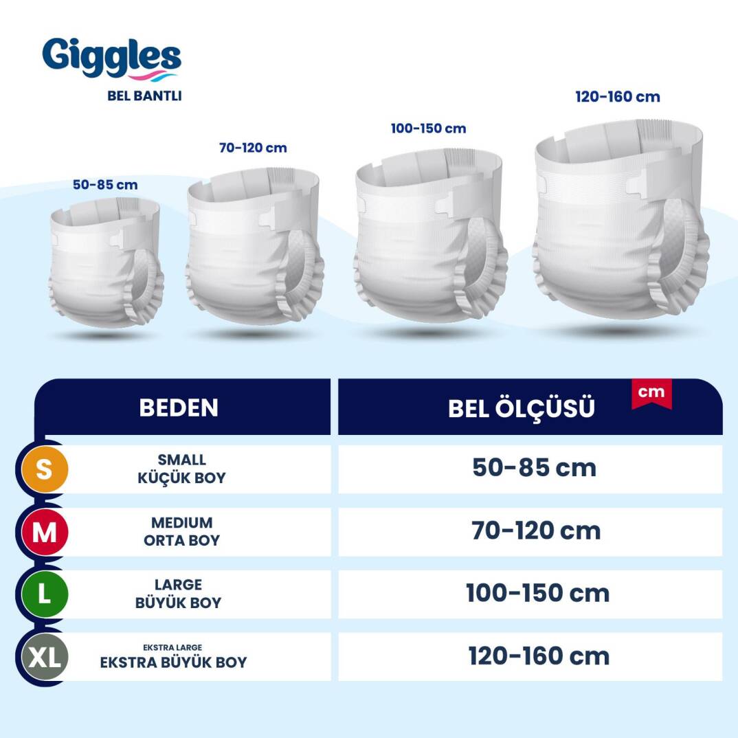Giggles Belbantlı Hasta Bezi XL-Extra Large Beden 120 Adet - 2