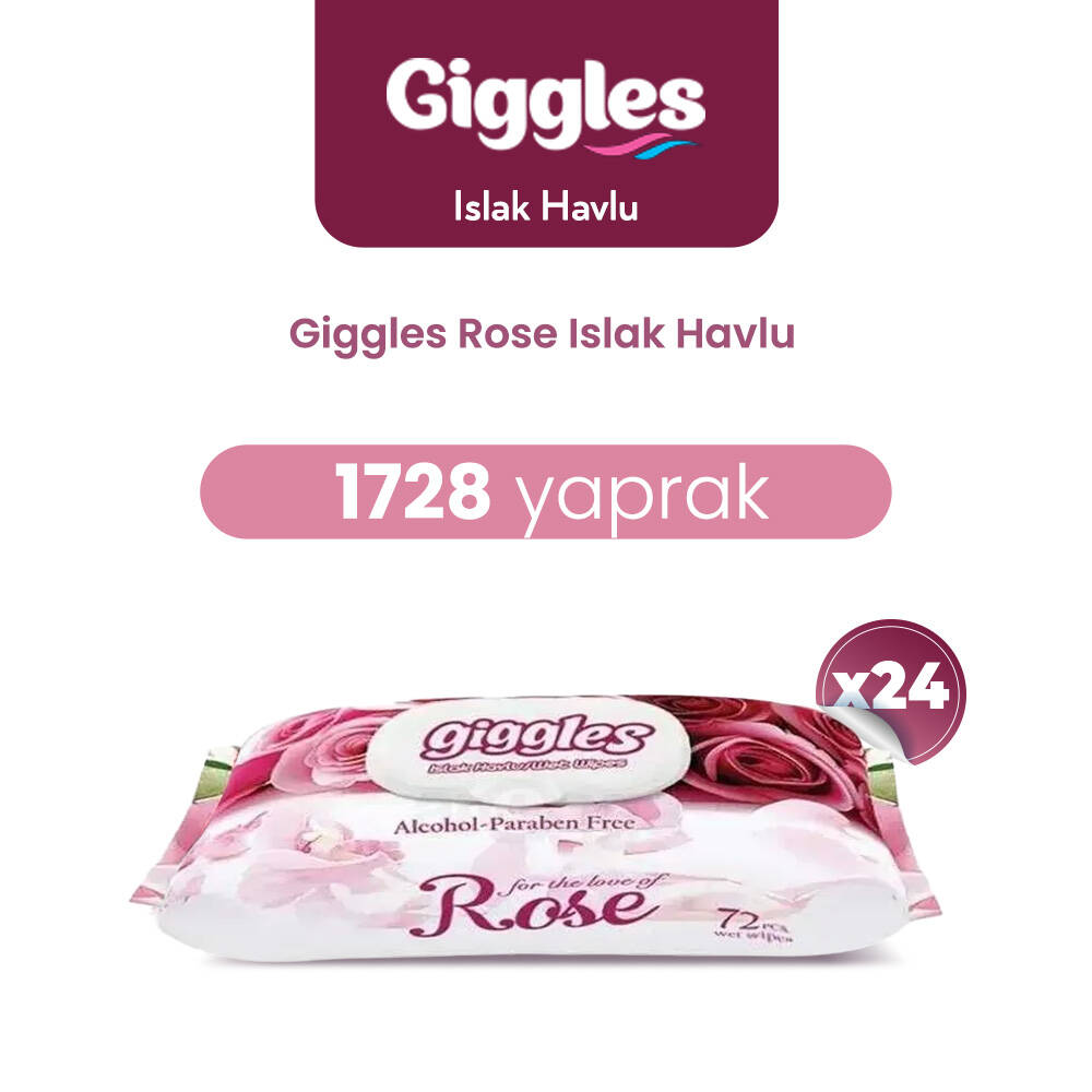 Giggles Islak Havlu Gül 1728 Adet - 1