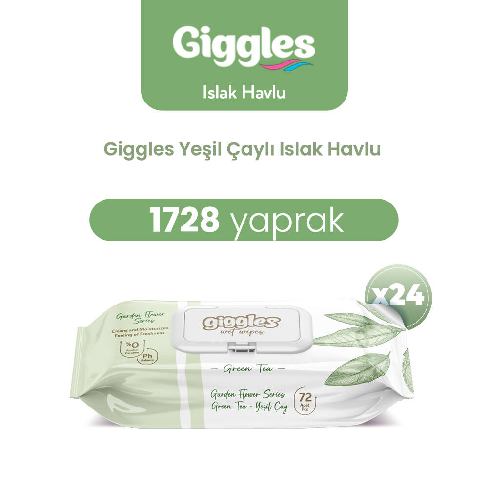 Giggles Islak Havlu Yeşil Çay 1728 Adet - 1