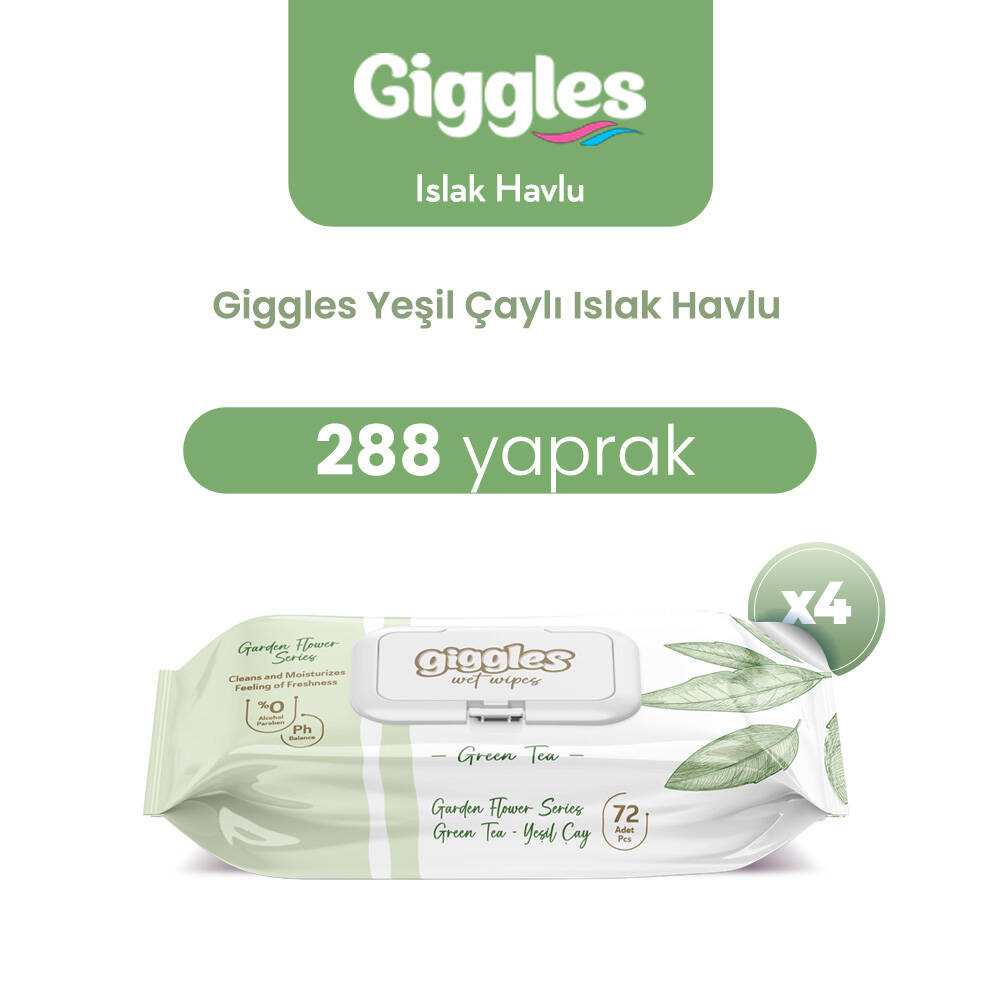 Giggles Islak Havlu Yeşil Çay 288 Adet - 1