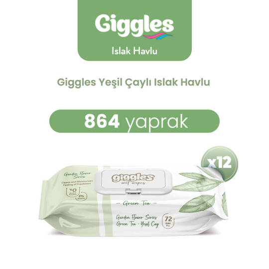 Giggles Islak Havlu Yeşil Çay 864 Adet