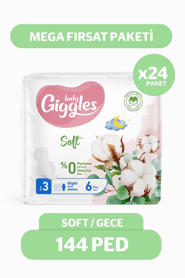 Giggles Lady Soft Hijyenik Ped Gece 144 Adet - 1