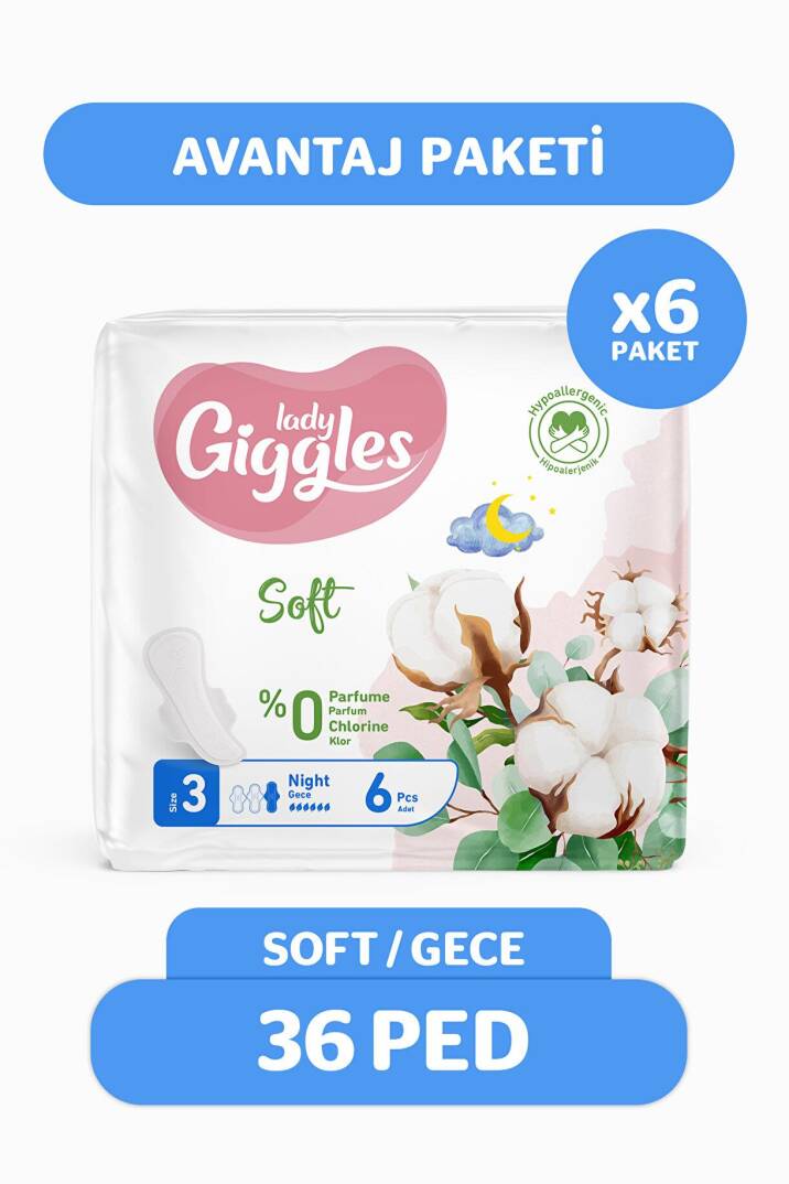 Giggles Lady Soft Hijyenik Ped Gece 36 Adet - 1