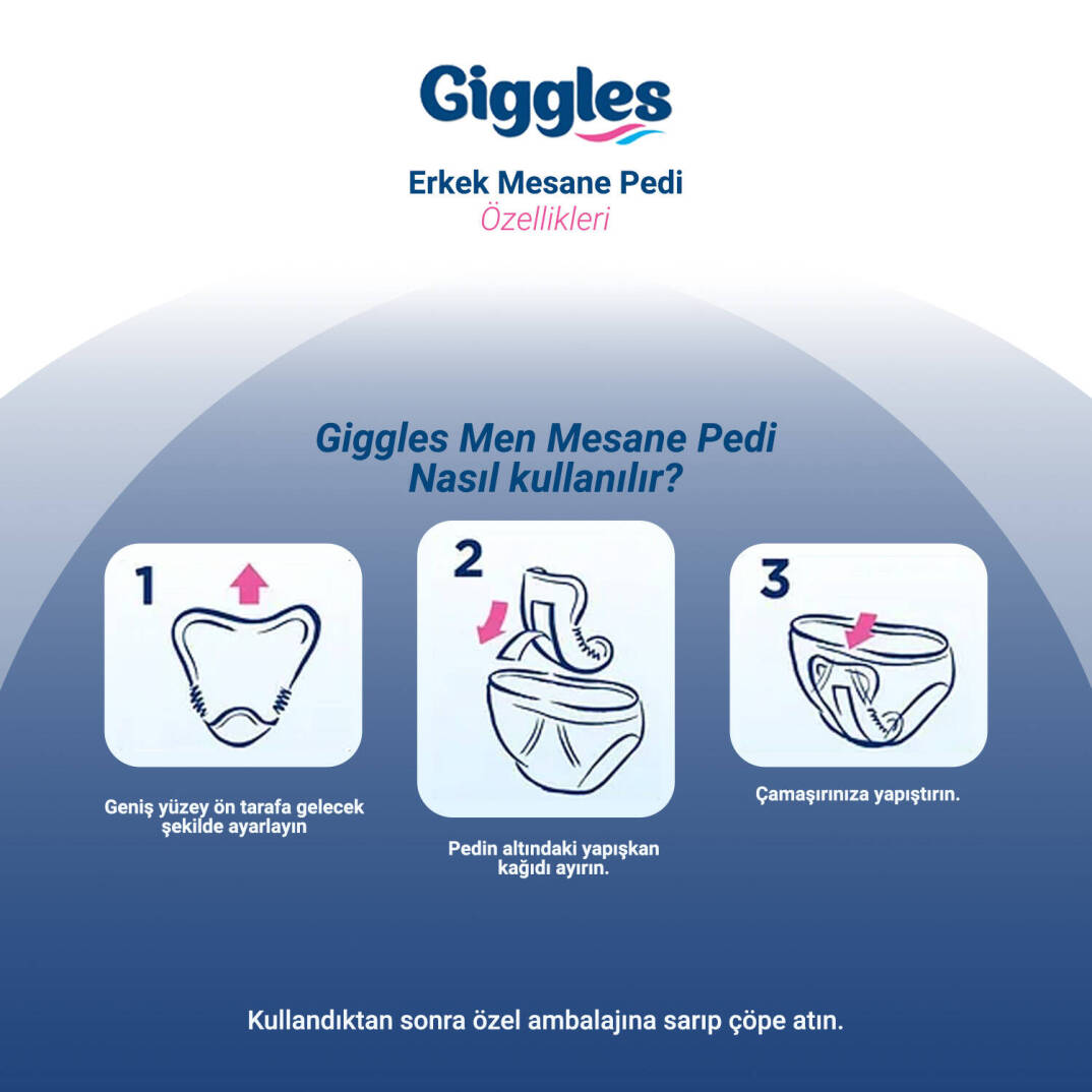 Giggles Mesane Pedi Erkek M-Medium Beden 40 Adet - 2