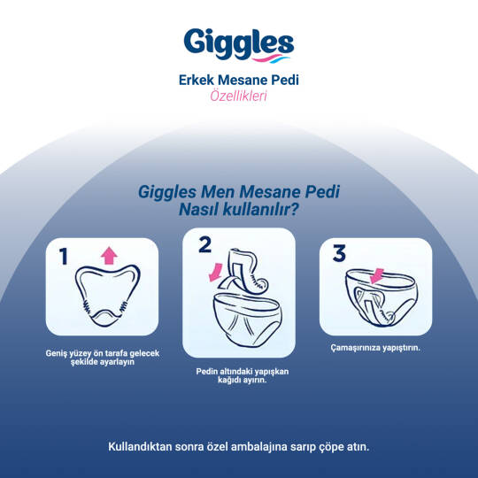 Giggles Mesane Pedi Erkek M-Medium Beden 60 Adet - 2