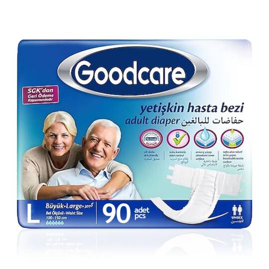 Goodcare Belbantlı Tekstil Yüzey Hasta Bezi L-Large Beden 90 Adet