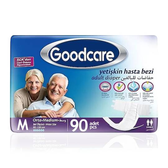 Goodcare Belbantlı Tekstil Yüzey Hasta Bezi M-Medium Beden 90 Adet