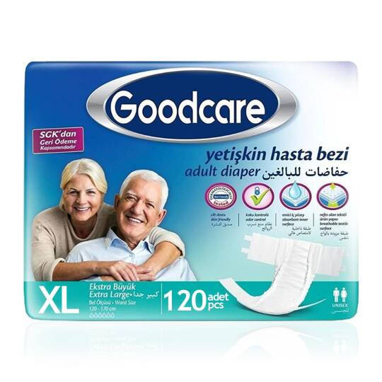 Goodcare Belbantlı Tekstil Yüzey Hasta Bezi XL- Extra Large Beden 120 Adet