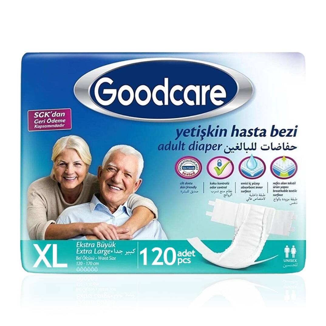 Goodcare Belbantlı Tekstil Yüzey Hasta Bezi XL- Extra Large Beden 120 Adet - 1