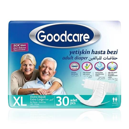 Goodcare Belbantlı Tekstil Yüzey Hasta Bezi XL- Extra Large Beden 30 Adet - 1
