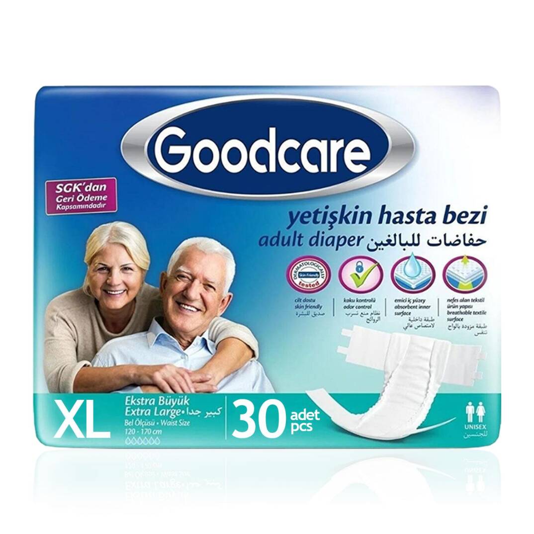 Goodcare Belbantlı Tekstil Yüzey Hasta Bezi XL- Extra Large Beden 30 Adet - 1