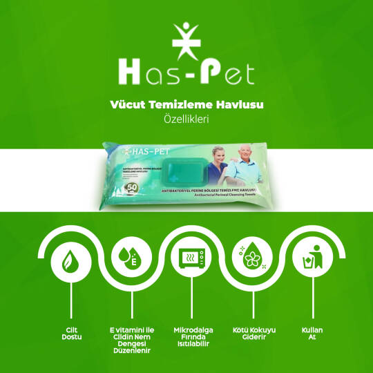 Haspet Perine Temizleme Havlusu - 23x26cm - 150 Adet - 2