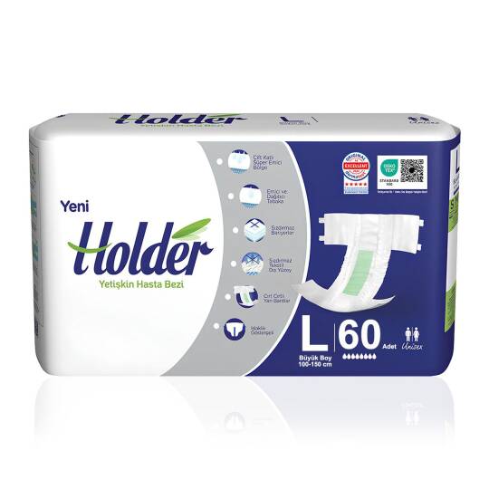 Holder Belbantlı Hasta Bezi L-Large Beden 60 Adet