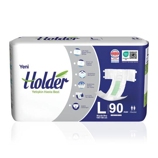 Holder Belbantlı Hasta Bezi L-Large Beden 90 Adet - 1