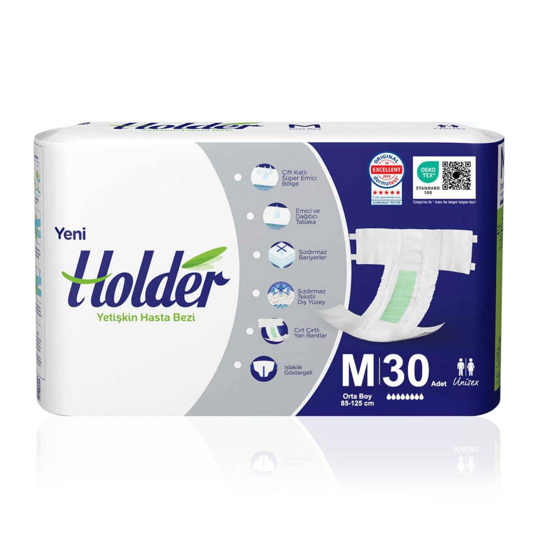Holder Belbantlı Hasta Bezi M-Medium Beden 30 Adet - 1
