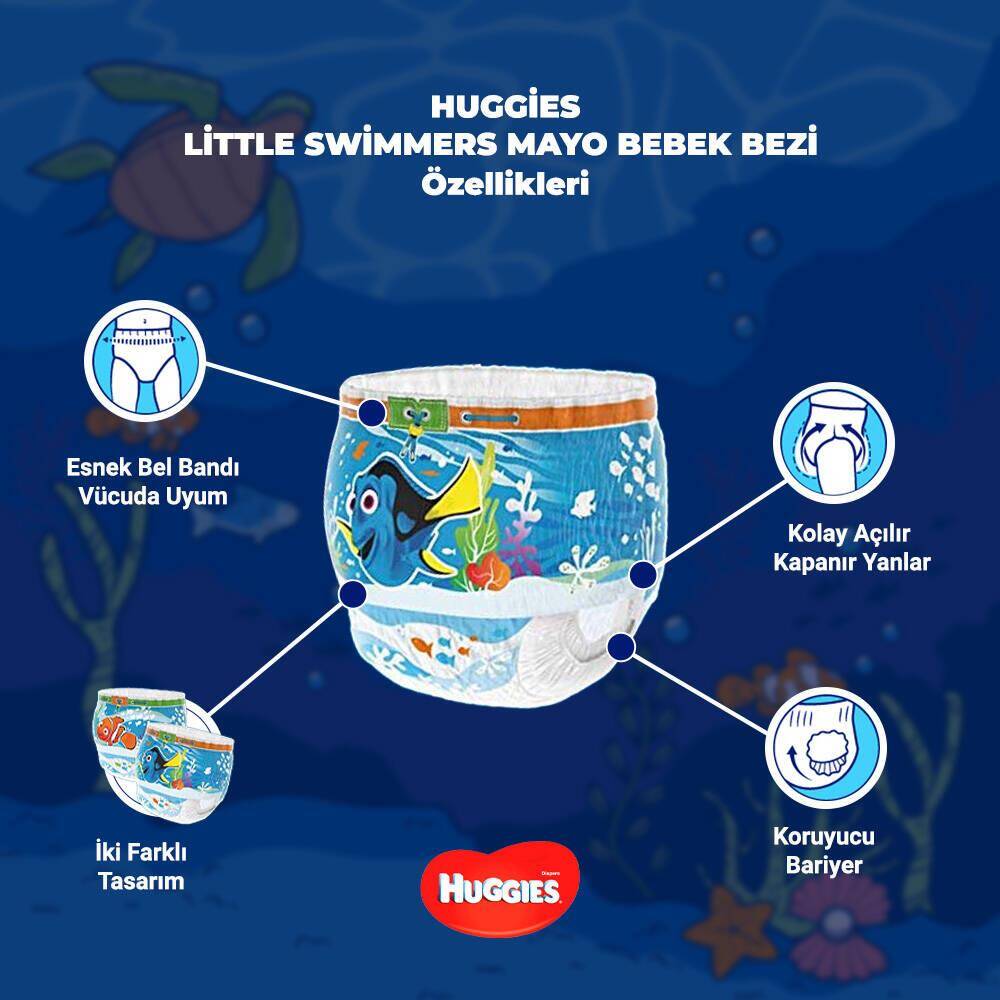 Huggies Little Swimmers 3-4 Numara 7-15 kg 12'li Mayo Bez - 4