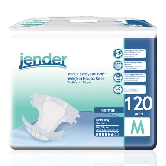 Jender Bel Bantlı Hasta Bezi M-Medium Beden 120 Adet