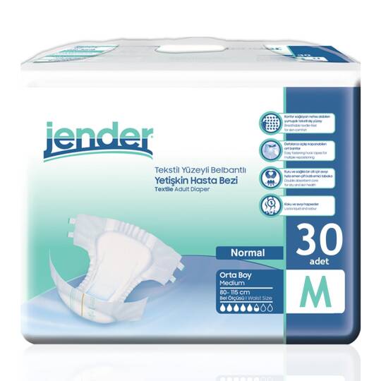 Jender Bel Bantlı Hasta Bezi M-Medium Beden 30 Adet