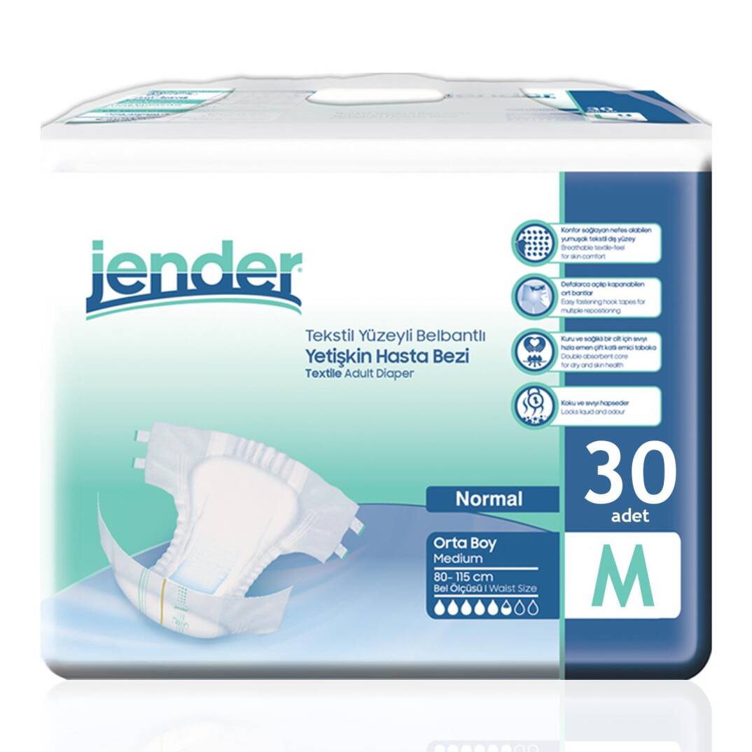 Jender Bel Bantlı Hasta Bezi M-Medium Beden 30 Adet - 1