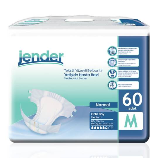 Jender Bel Bantlı Hasta Bezi M-Medium Beden 60 Adet