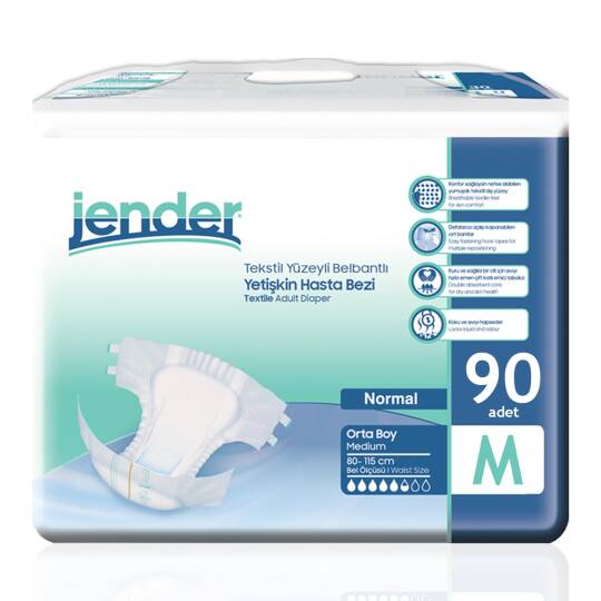 Jender Bel Bantlı Hasta Bezi M-Medium Beden 90 Adet